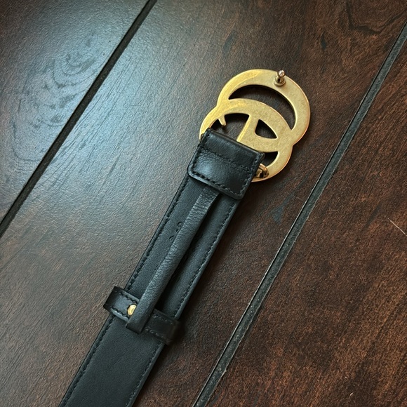 GG marmont belt with gold hardware size 75🖤💛🤍 - Picture 8 of 9